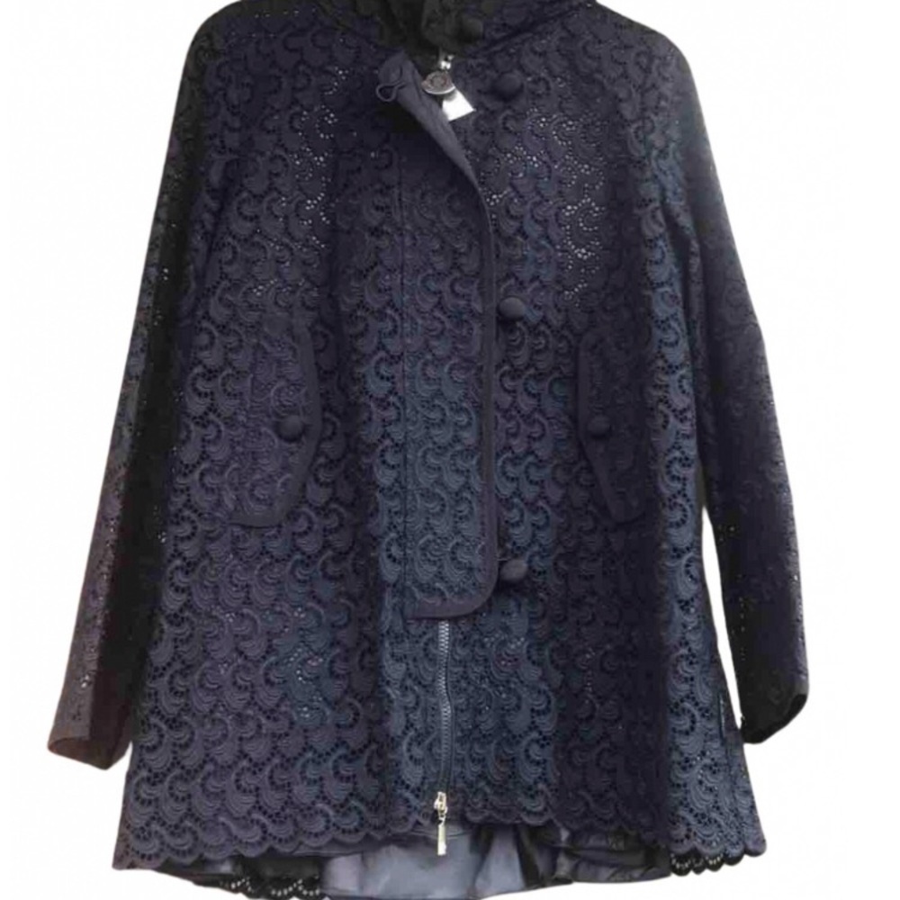 Moncler jacket elegant lace in dark blue